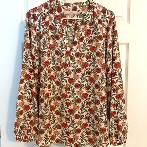 LOFT Cream Floral Blouse - L